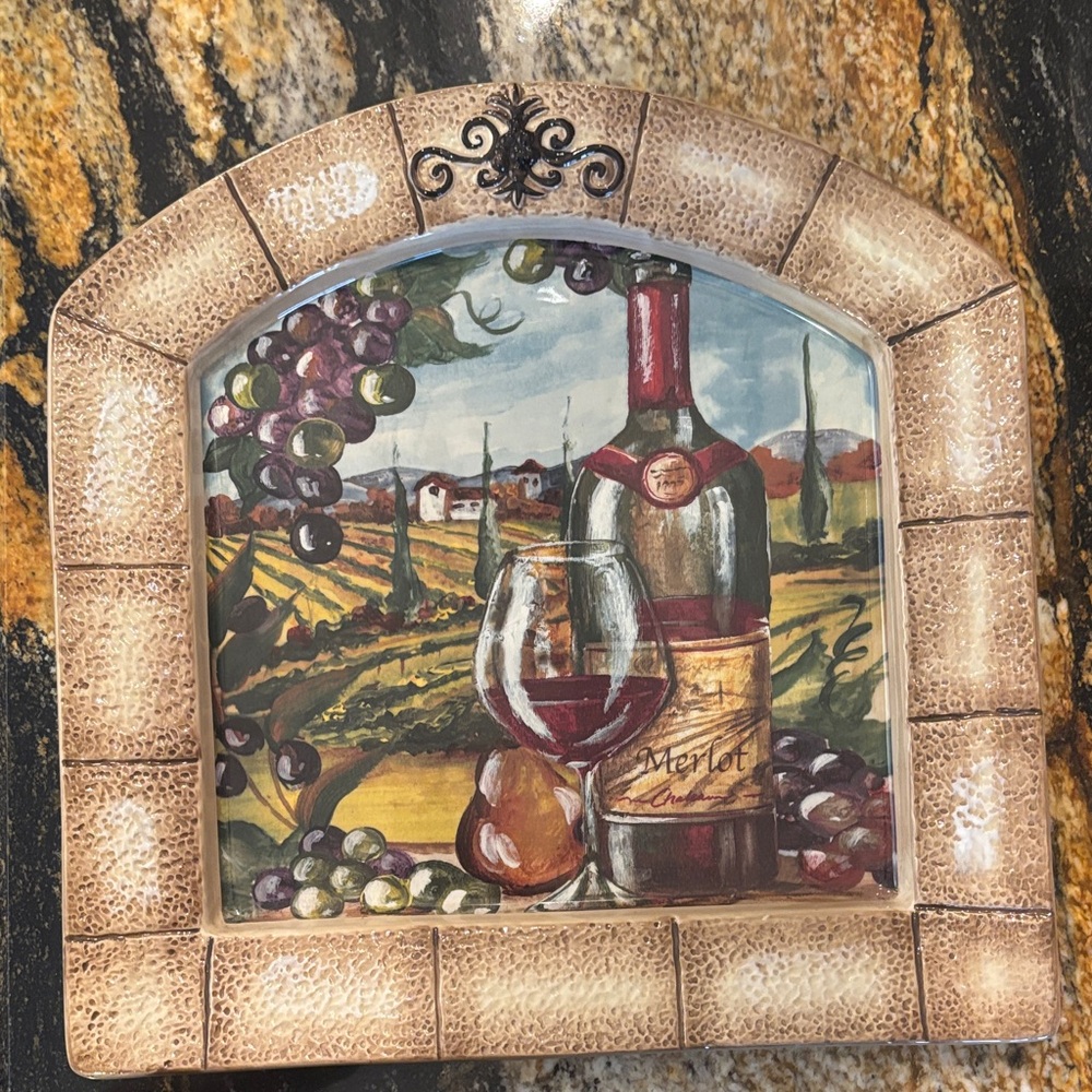 Tuscan Vineyard Ceramic Wall Art